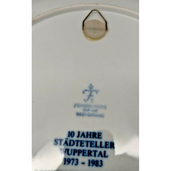 Furstenberg Flow Blue plate 9 3/4" - Wuppertal -Suspension railway around 1910 - Picture 6 of 8